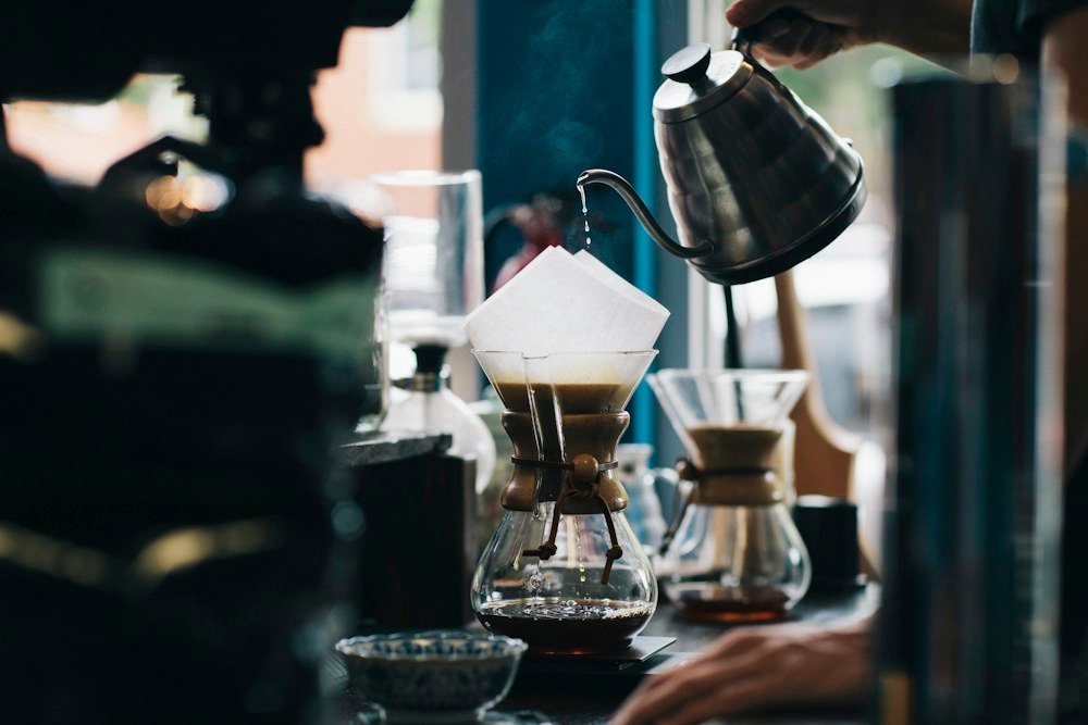Coffee being prepared